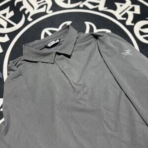 Grey Arcteryx Long Sleeve Polo Shirt